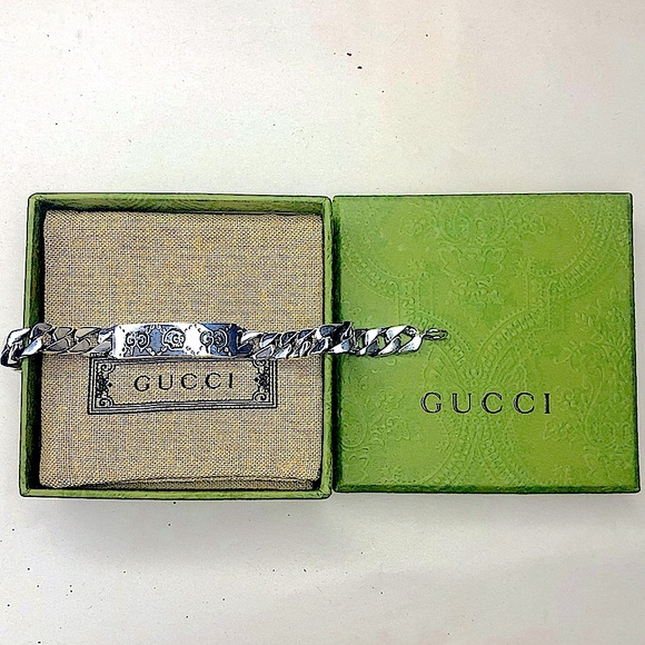 GUCCI Ghost GG Chain Link Sterling Silver 925 Bracelet Sz 20 NIB - Picture 17 of 17
